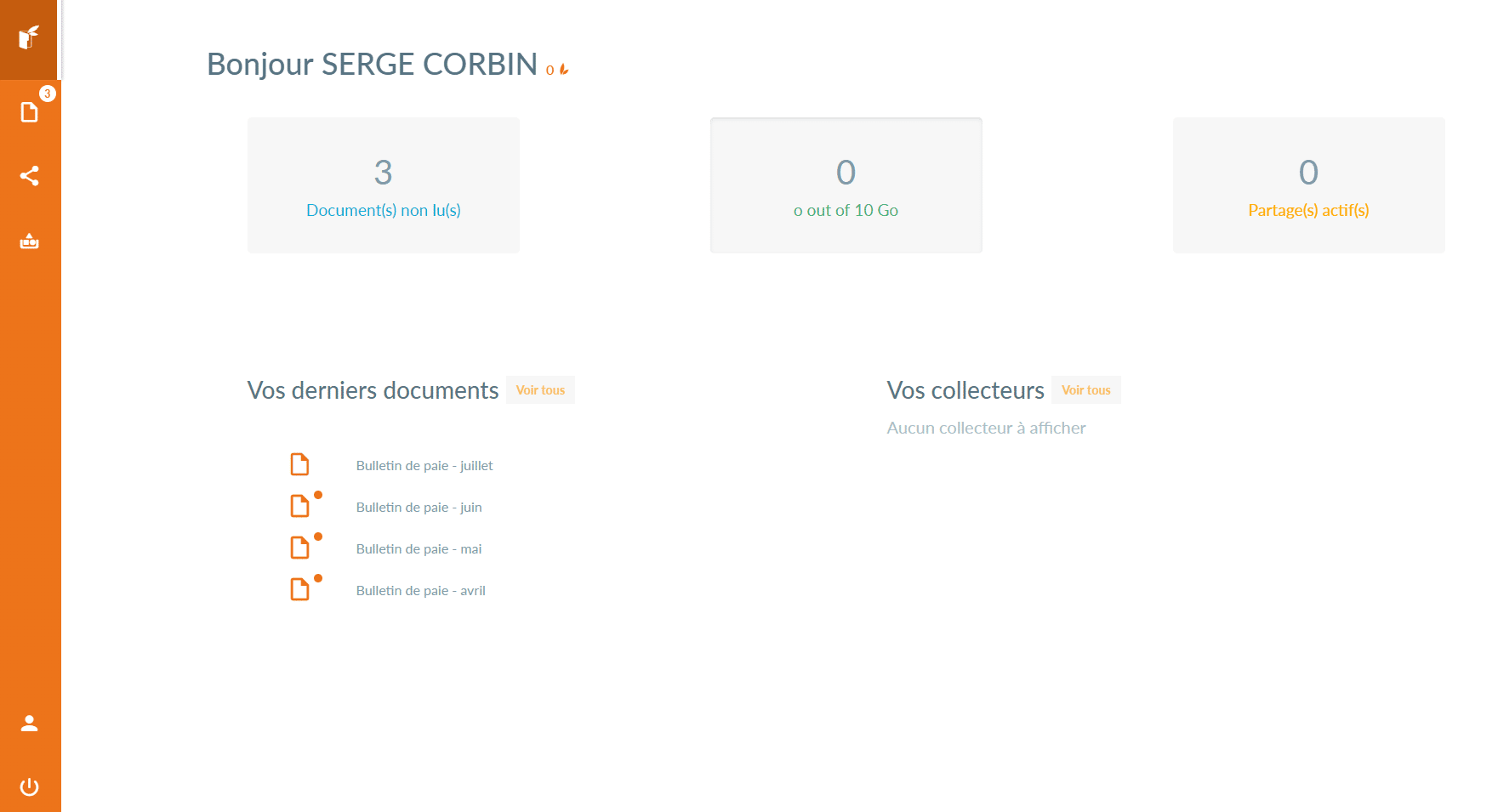 Dashboard eDocPerso